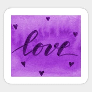 Valentine's Day Watercolor Love – purple Sticker